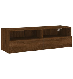 Meuble TV mural chêne marron 100x30x30 cm bois d'ingénierie