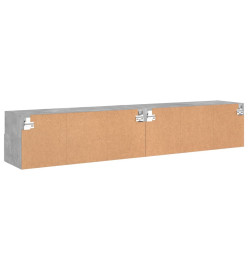 Meubles TV muraux 2 pcs gris béton 80x30x30cm bois d'ingénierie