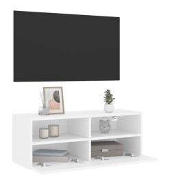 Meuble TV mural blanc 80x30x30 cm bois d'ingénierie