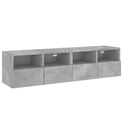 Meubles TV muraux 2 pcs gris béton 60x30x30cm bois d'ingénierie