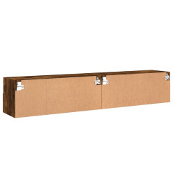 Meubles TV muraux 2 pcs chêne fumé 80x30x30cm bois d'ingénierie