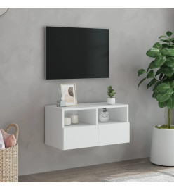 Meuble TV mural blanc 60x30x30 cm bois d'ingénierie