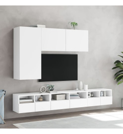 Meuble TV mural blanc 60x30x30 cm bois d'ingénierie