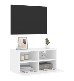 Meuble TV mural blanc 60x30x30 cm bois d'ingénierie