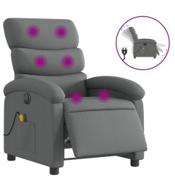 Fauteuil inclinable de massage électrique gris foncé tissu