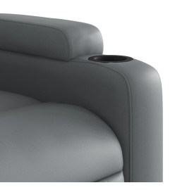 Fauteuil de massage inclinable électrique gris similicuir