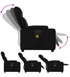 Fauteuil de massage inclinable électrique noir similicuir