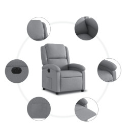 Fauteuil inclinable électrique Gris clair Tissu