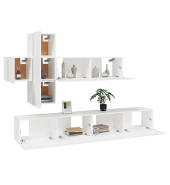 Ensemble de meubles TV 7 pcs Blanc Bois d'ingénierie