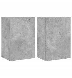 Meubles TV muraux 2 pcs gris béton 40,5x30x60cm bois ingénierie