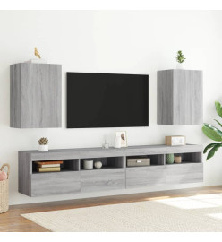 Meuble TV mural sonoma gris 40,5x30x60 cm bois d'ingénierie