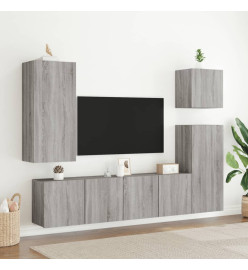 Meuble TV mural sonoma gris 40,5x30x90 cm bois d'ingénierie