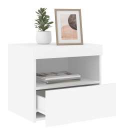 Table de chevet avec lumières LED blanc 50x40x45 cm