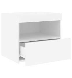 Table de chevet avec lumières LED blanc 50x40x45 cm