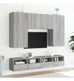 Meuble TV mural sonoma gris 80x30x30 cm bois d'ingénierie