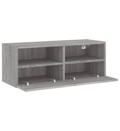 Meuble TV mural sonoma gris 80x30x30 cm bois d'ingénierie