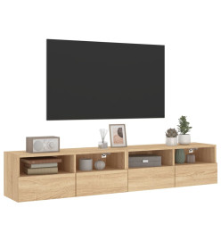 Meubles TV muraux 2 pcs chêne sonoma 80x30x30cm bois ingénierie