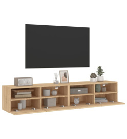 Meubles TV muraux 2 pcs chêne sonoma 80x30x30cm bois ingénierie