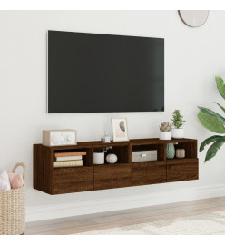 Meubles TV muraux 2 pcs chêne marron 60x30x30cm bois ingénierie