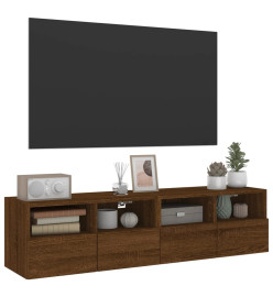 Meubles TV muraux 2 pcs chêne marron 60x30x30cm bois ingénierie