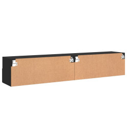 Meubles TV muraux 2 pcs noir 80x30x30 cm bois d'ingénierie