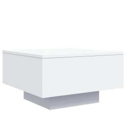 Table basse avec lumières LED blanc 55x55x31 cm