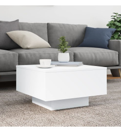 Table basse avec lumières LED blanc 55x55x31 cm