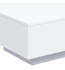 Table basse avec lumières LED blanc 55x55x31 cm