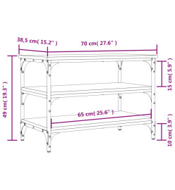 Banc à chaussures chêne sonoma 70x38,5x49 cm bois d'ingénierie