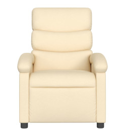 Fauteuil inclinable de massage électrique crème tissu