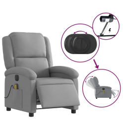 Fauteuil de massage inclinable électrique gris clair tissu