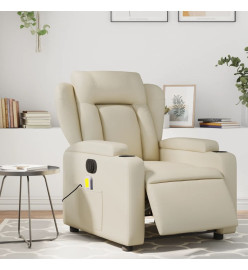 Fauteuil de massage inclinable électrique crème similicuir