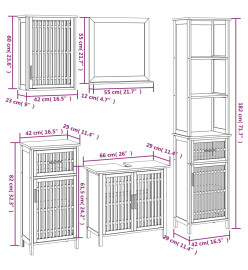 Ensemble de meubles de salle de bain 5 pcs bois massif de noyer