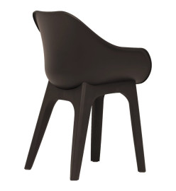 Chaises de jardin avec accoudoirs 2 pcs marron plastique