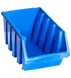 Bacs de rangement empilables 14 pcs bleu plastique