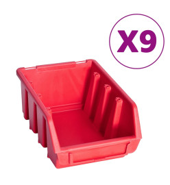 Kit de bacs de stockage et panneaux muraux 103pcs rouge et noir