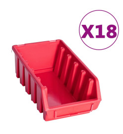 Kit de bacs de stockage et panneaux muraux 103pcs rouge et noir