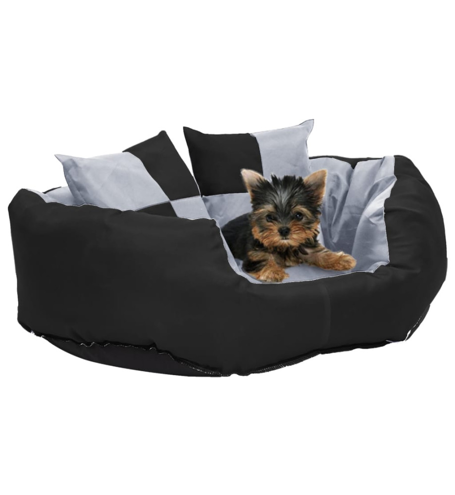 Coussin réversible lavable pour chien Gris et noir 65x50x20 cm