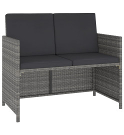 Meuble à dîner de jardin 6 pcs et coussins Résine tressée Gris