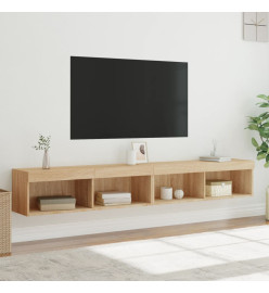 Meubles TV avec lumières LED 2 pcs chêne sonoma 100x30x30 cm