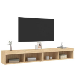 Meubles TV avec lumières LED 2 pcs chêne sonoma 100x30x30 cm