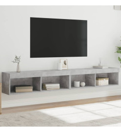 Meubles TV avec lumières LED 2 pcs gris béton 100x30x30 cm