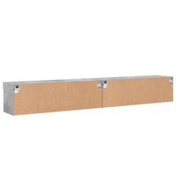 Meubles TV avec lumières LED 2 pcs gris béton 100x30x30 cm