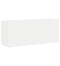 Unités murales TV 5 pcs blanc bois d'ingénierie