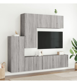 Unités murales TV 5 pcs sonoma gris bois d'ingénierie