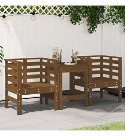 Chaises de jardin lot de 2 marron miel 61,5x53x71 cm pin massif