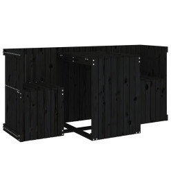 Set de balcon 2 places noir bois de pin massif