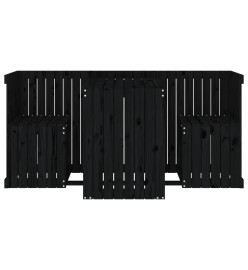 Set de balcon 2 places noir bois de pin massif