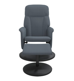 Fauteuil inclinable avec repose-pied gris foncé velours