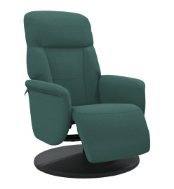 Fauteuil inclinable avec repose-pied vert foncé velours